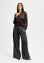 Pantalone con pinces gessato lurex - GRIGIO MEDIO