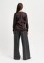 Pantalone con pinces gessato lurex - GRIGIO MEDIO