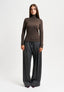 Pantalone con pinces gessato lurex - GRIGIO MEDIO