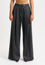 Pantalone con pinces gessato lurex - GRIGIO MEDIO
