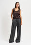 Pantalone con pinces gessato lurex - GRIGIO MEDIO