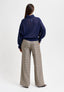Pantalone con elastico pied de poule - BLU