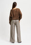 Pantalone con elastico pied de poule - BLU