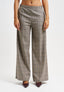 Pantalone con elastico pied de poule - BLU