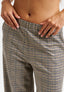 Pantalone con elastico pied de poule - BLU