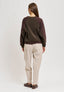 Pantalone cavallo sceso in ciniglia - AVORIO