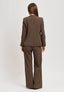 Pantalone palazzo due bottoni - NOCCIOLA