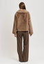 Pantalone palazzo due bottoni - NOCCIOLA