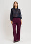 Pantalone palazzo due bottoni - BORDEAUX