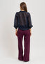 Pantalone palazzo due bottoni - BORDEAUX