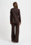 Pantalone palazzo jacquard spinato - MARRONE