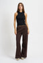Pantalone palazzo jacquard spinato - MARRONE