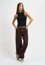Pantalone palazzo jacquard spinato - MARRONE
