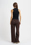 Pantalone palazzo jacquard spinato - MARRONE
