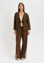 Pantalone con laccio e banda laterale - TABACCO