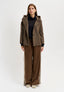 Pantalone con laccio e banda laterale - TABACCO