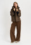 Pantalone con laccio e banda laterale - TABACCO