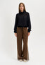 Pantalone con laccio e banda laterale - TABACCO