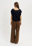 Pantalone con laccio e banda laterale - TABACCO