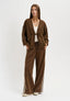 Pantalone con laccio e banda laterale - TABACCO