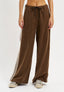 Pantalone con laccio e banda laterale - TABACCO