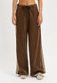 Pantalone con laccio e banda laterale - TABACCO