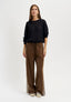 Pantalone con laccio e banda laterale - TABACCO