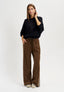 Pantalone con laccio e banda laterale - TABACCO