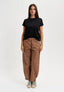Pantalone balloon pince sul fondo - TABACCO