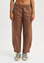 Pantalone balloon pince sul fondo - TABACCO