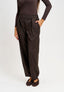Pantalone gessato con pinces - NOCCIOLA