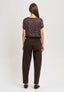 Pantalone in punto milano con pinces - MARRONE