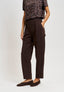 Pantalone in punto milano con pinces - MARRONE