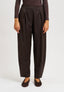 Pantalone gessato con pinces - NOCCIOLA