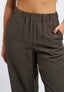 Pantalone in viscosa con elastico in vita - MILITARE