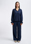 Viscose trousers with elasticated waist - BLUE