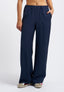 Viscose trousers with elasticated waist - BLUE