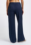 Viscose trousers with elasticated waist - BLUE