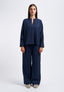 Viscose trousers with elasticated waist - BLUE