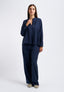 Viscose trousers with elasticated waist - BLUE