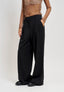 Pantalone palazzo mano lana - NERO