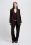 Pantalone mano lana con nervatura - MARRONE