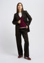 Wool-blend trousers with pintuck detail - BROWN