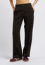 Wool-blend trousers with pintuck detail - BROWN