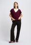 Pantalone mano lana con nervatura - MARRONE