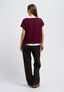 Pantalone mano lana con nervatura - MARRONE