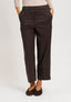 Pantalone gessato con balza - NOCCIOLA