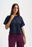 Pantalone con balza in punto milano - BORDEAUX
