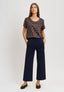 Pantalone in punto milano con tasche retro - BLU