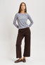 Pantalone in punto milano con tasche retro - MARRONE
